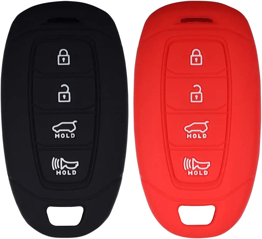 Key Fob Cover Silicone Protection Case for 2018 2019 2020 2021 Hyundai Venue Kona Santa Fe Veloster Palisade Elantra GT Keyless