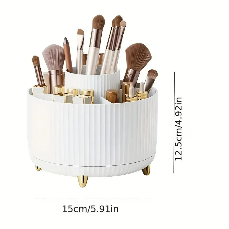 Desktop Lipstick Eye Shadow Pen Container Storage Bucket Makeup Box Storage Box Rotary Dust-proof Makeup Brush Storage Cylinder