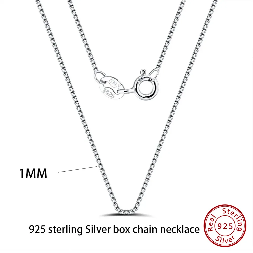 Unisex 925 Sterling Silver Basic Chain Necklace