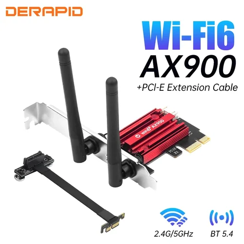 Tarjeta de red WiFi 6 PCIe X1 inalámbrica de doble banda 2,4G/5GHz 5,4 Wi-Fi6 Bluetooth antenas de alta velocidad para PC de escritorio Windows 10/11