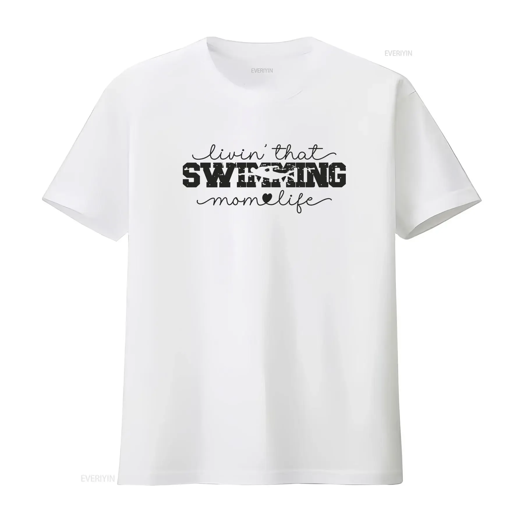 Swimming Mom T Shirt Cheer Swimmer s Sports Mothers Day Family Birthday  vintage Washed Stretched Breathable Versatile Stylish