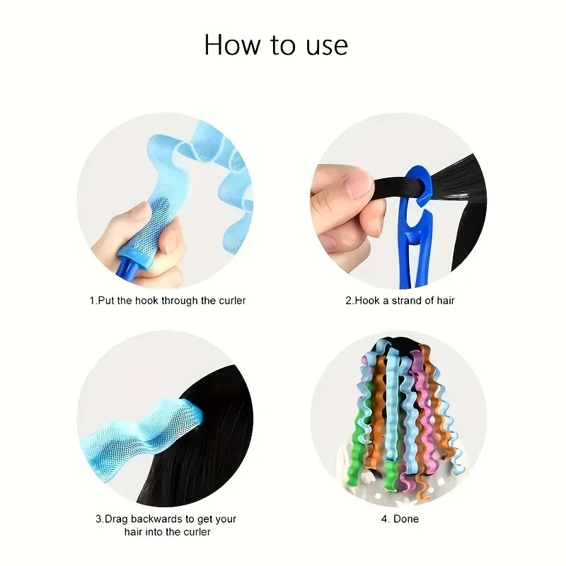 [Magic Hair Curlers] Magic Spiral Hair Curlers Set | Heatless Curls for Long & Short Hair DIY Hairstyle Tools for Women