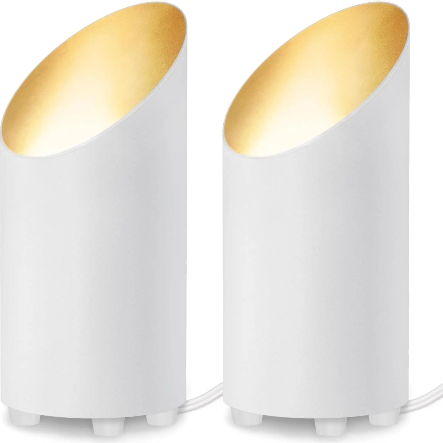 

Комплект из 2 напольных светильников для помещений с LED-лампами GU10 5 Вт, 2700K теплый белый свет, кабель 1,8 м и ножной выключатель для акцентного освещения дома