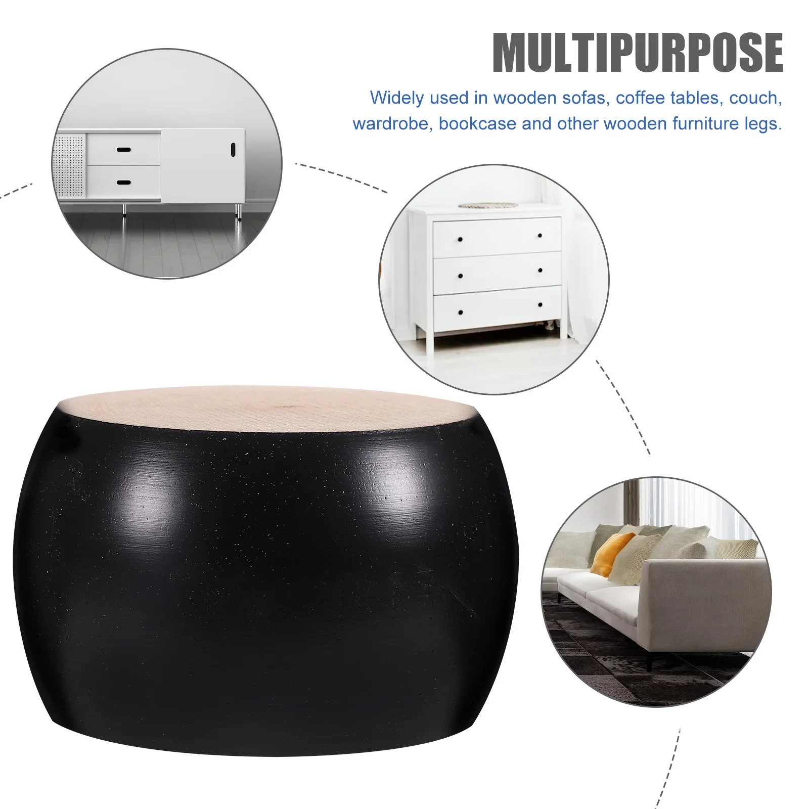 

6pcs Solid Wood Sofa Feet Replacement Sturdy Bun Furniture For Couch Bed Table Cabinet Wooden Legs Furniture Bed Frame Feet