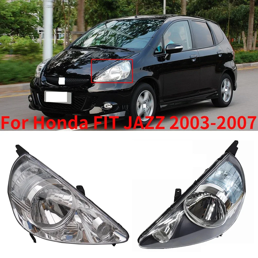 

CAPQX For Honda FIT JAZZ GD1 GD3 2003 2004 2005 2006 2007 Hatchback Front Headlight headlamp head light lamp Black or white