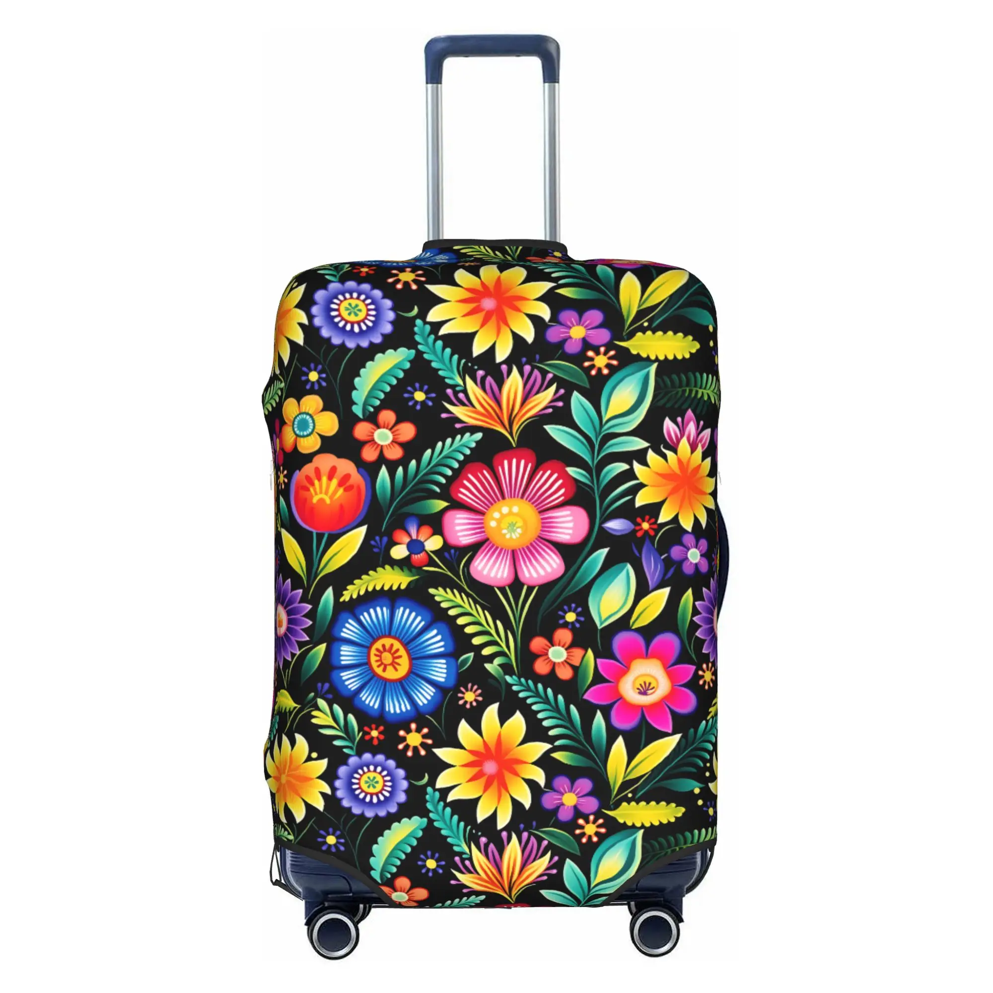 Polish Fiesta Flowers Luggage Cover Protector Fashion Poland Folk Flowers  Travel Suitcase Protective Cover for 18-32 Inch
