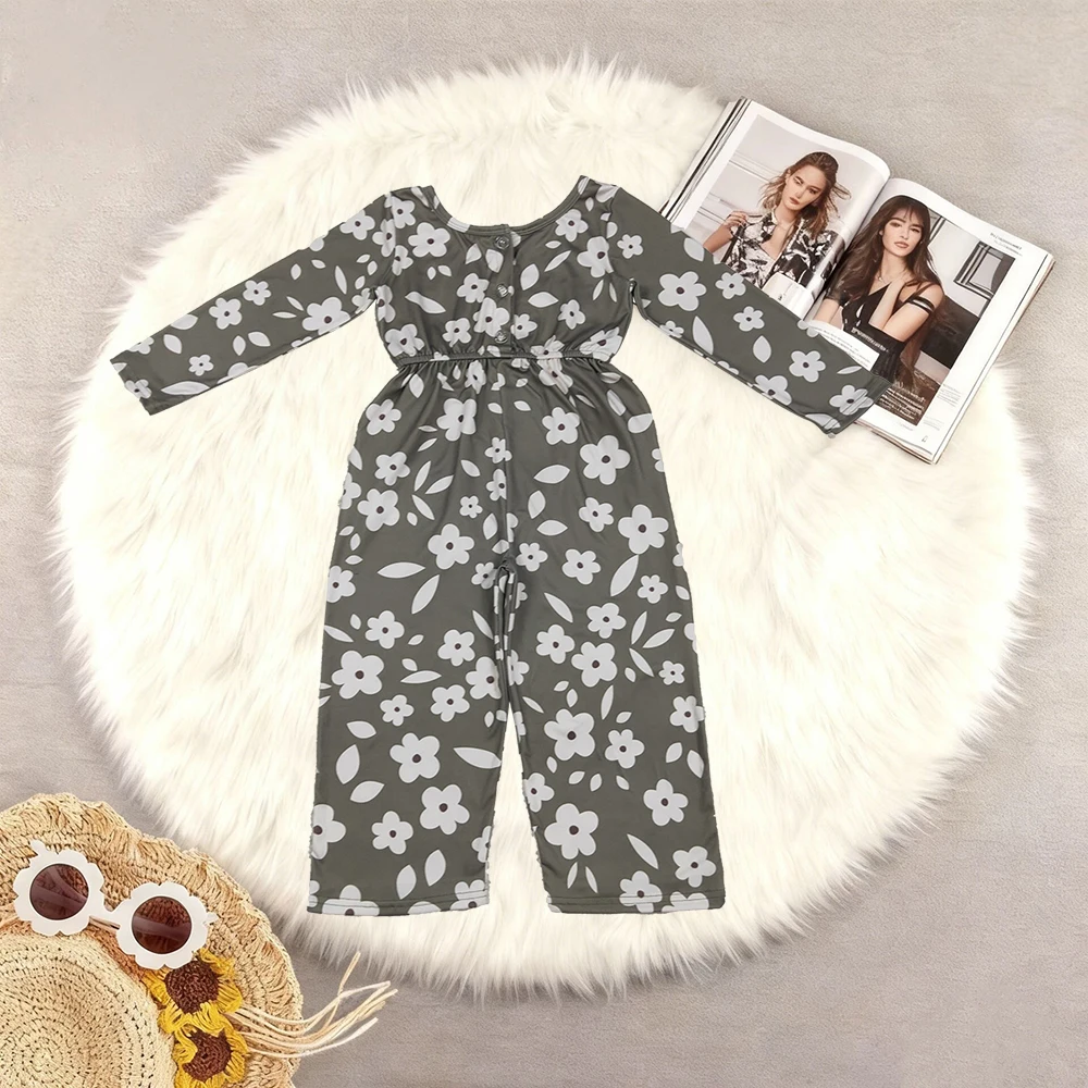 

12,18 Комбинезоны для маленьких девочек, брюки с маленькими цветами и карманами в клетку для маленьких девочек, комбинезоны