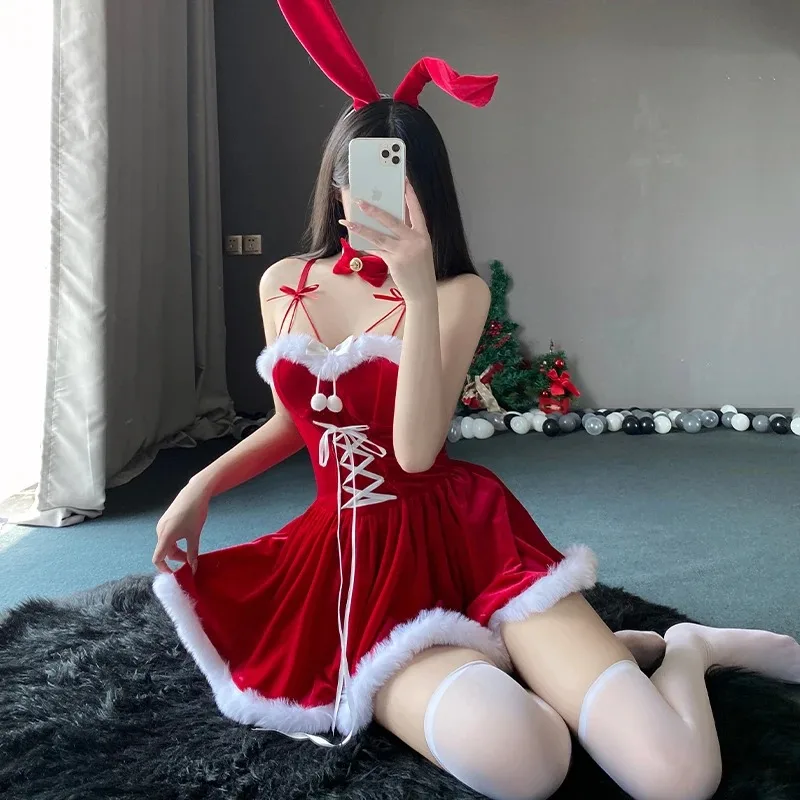 Afbeelding 5: Xianyi kerstkostuum schattig konijntje meisje cosplay nachtclub prestatie kostuum zoete jurk set voor dames