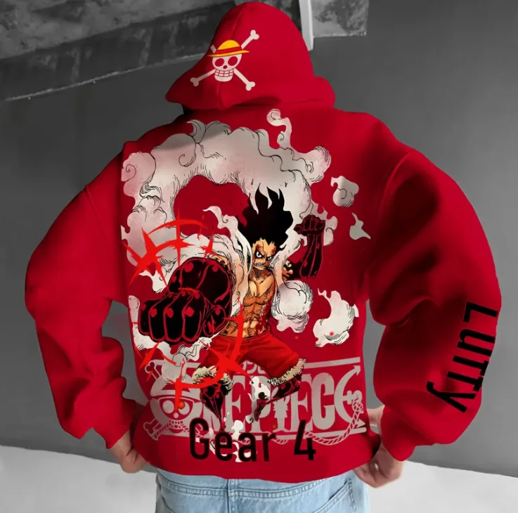 هوديس رسمي للرجال والنساء مطبوع عليه الرسوم المتحركة قطعة واحدة، هوديس فضفاضة وكبيرة الحجم للشارع