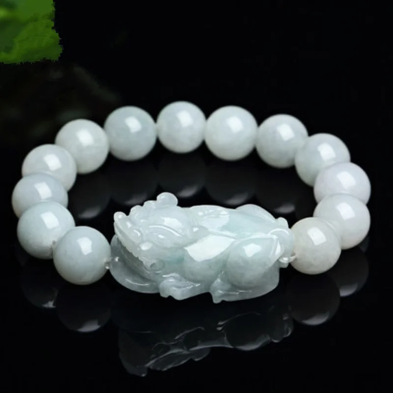 Genuine Myanmar Grade A Jadeite Certified Jade Bracelet Men Women Fine Jewelry Natural Burma Jade Pixiu Feng Shui Bracelets