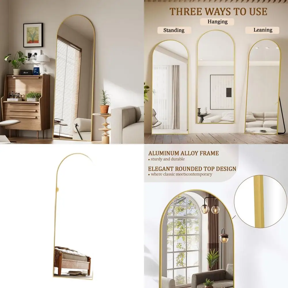 

Зеркало в полный рост 21x56 футов, арочное, золотое, универсальное, для установки на пол или на стену, для гостиной и спальни