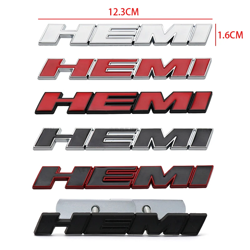 Metal 3D Hemi Car Stickers Grill Emblem Badge Rear Trunk Decal For Charger SRT SXT Durango Caliber Journey Caravan Ram Viper