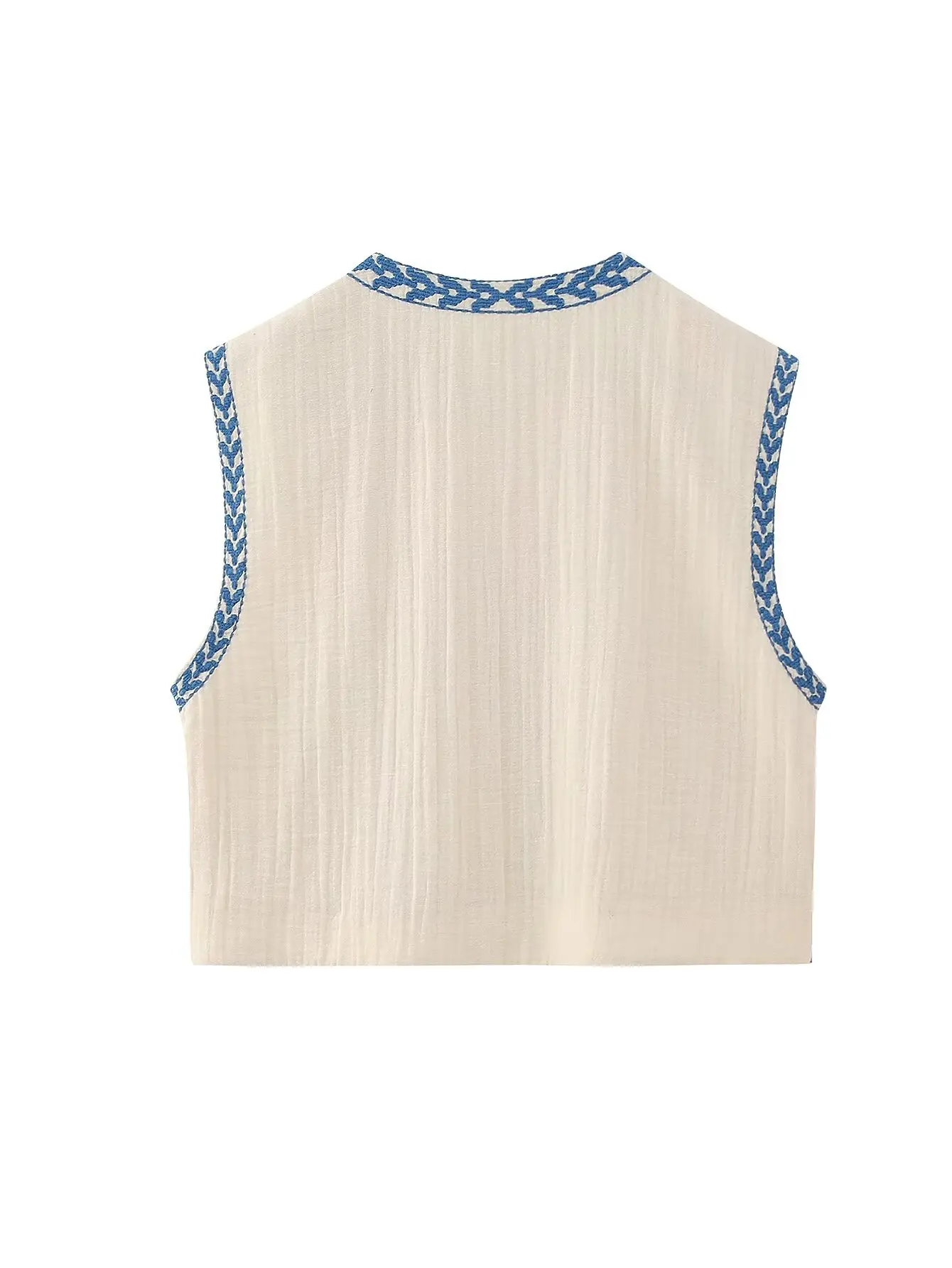 Zevity Women National Style Sleeveless Position Floral Embroidery Short Vest Jacket Ladies Casual Crop WaistCoat Tops CT4110