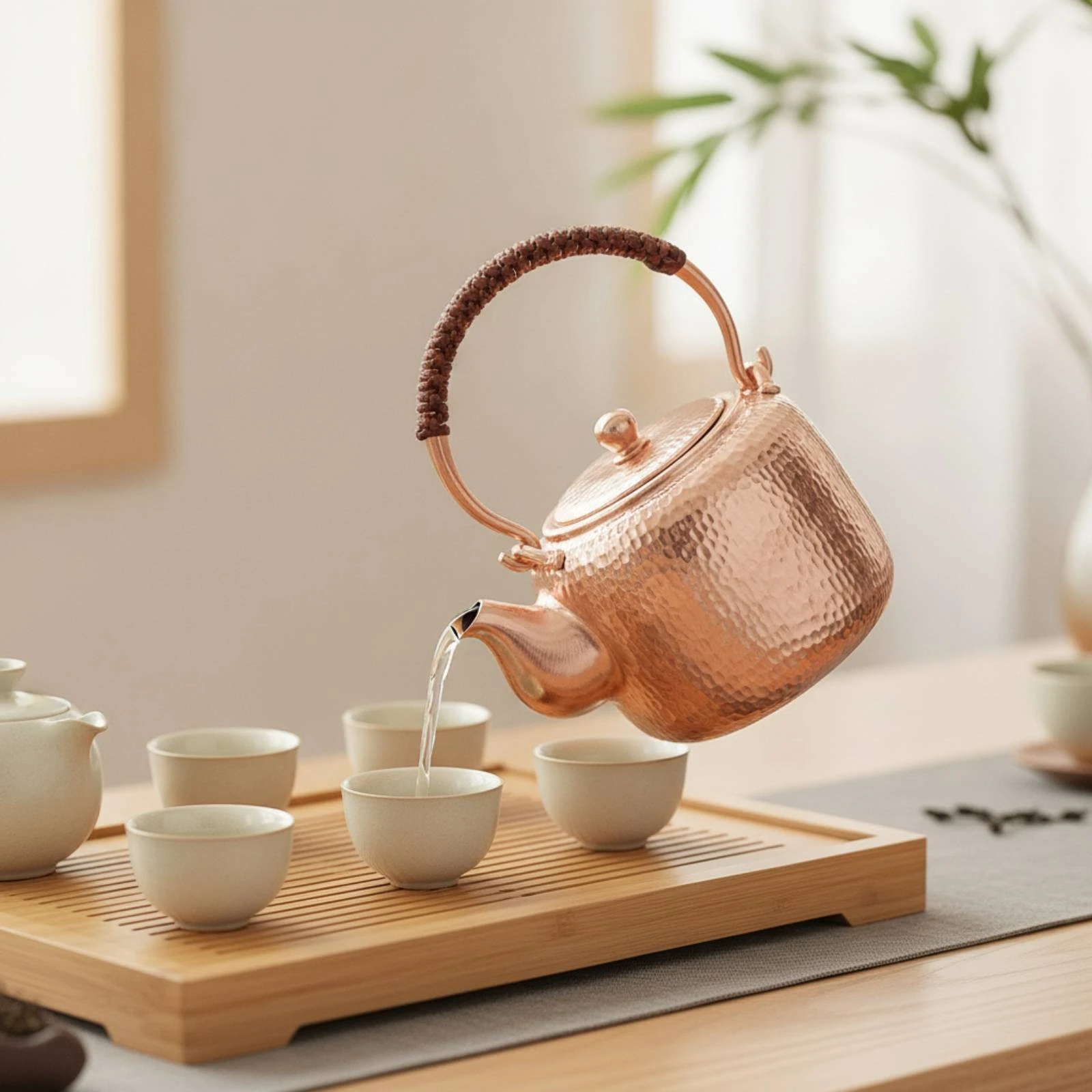 Picture 5: Copper Tea Kettle Compact Copper Kettle Stovetop Teapot Elegant Kitchenware Heavy Gauge for Artisan Collectors, Tabletop
