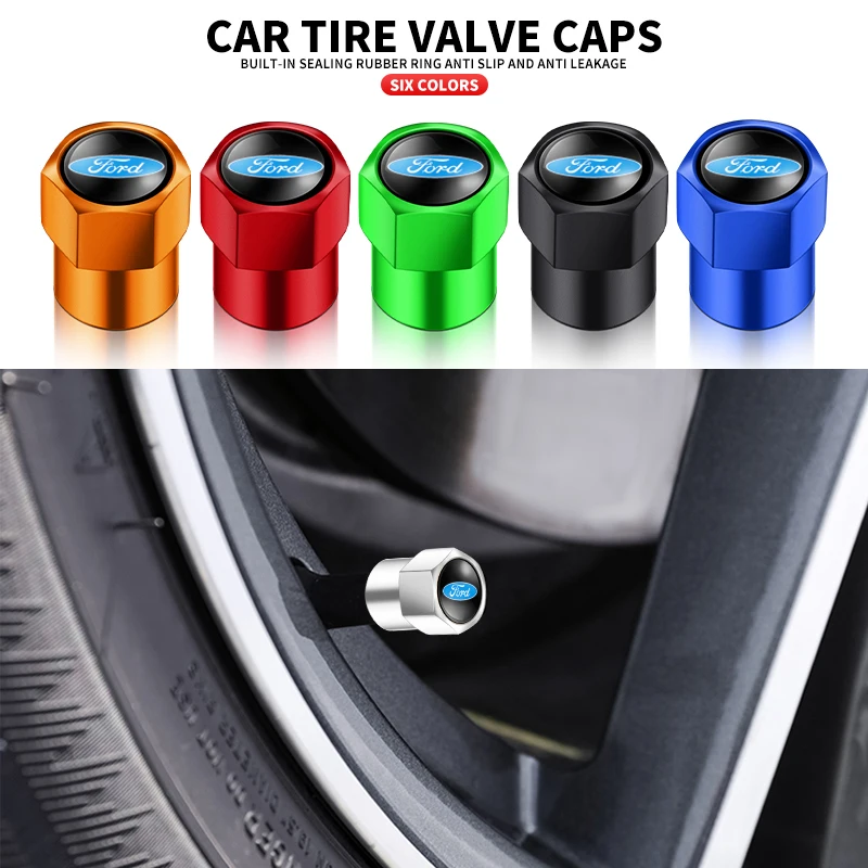 

4PCS/set Aluminum Car Tire Wheel Stem Air Valve Cap For Ford Focus mk2 mk3 Fiesta mk7 Ranger Mondeo mk4 S-MAX Kuga Mustang
