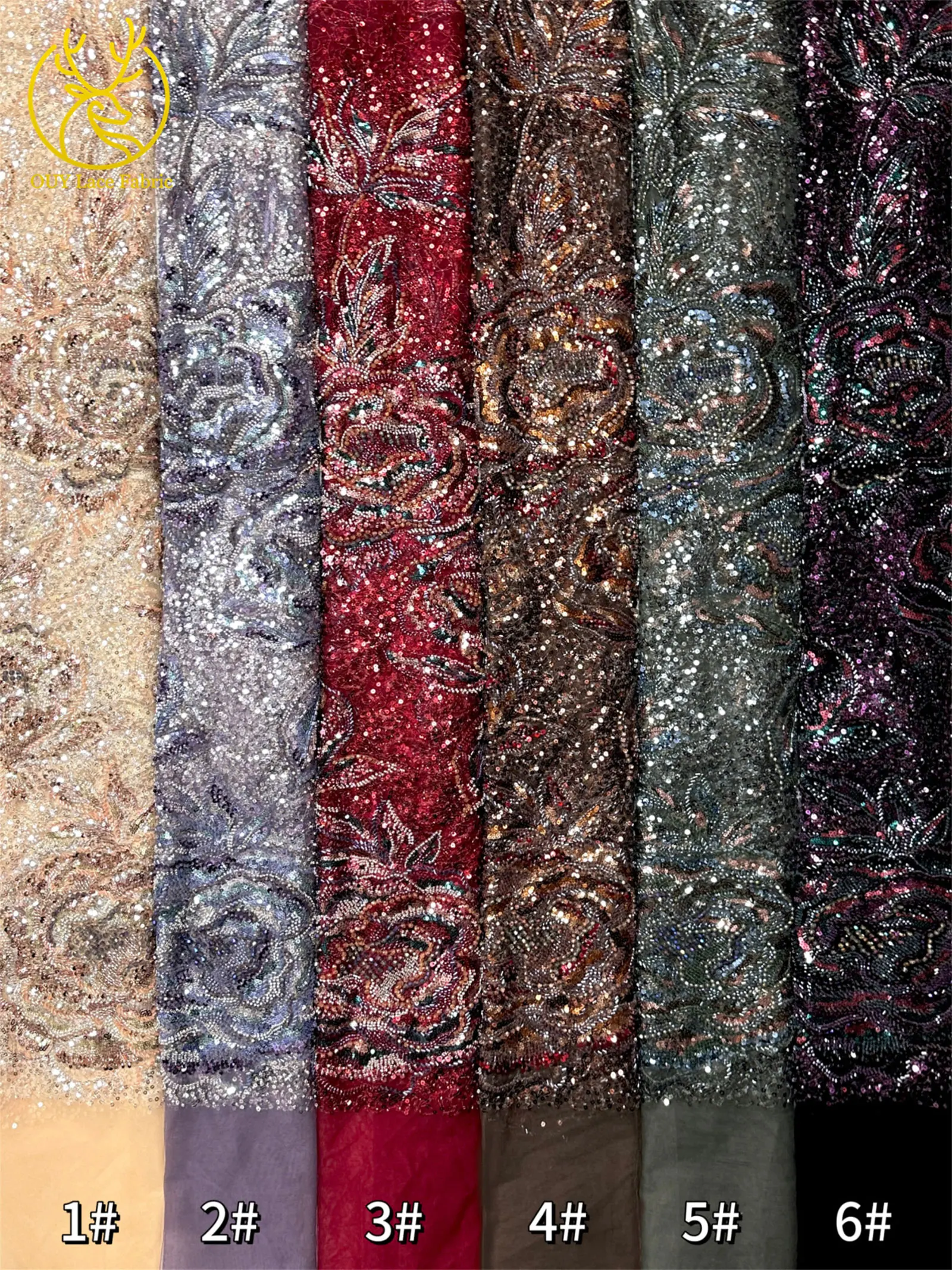 Afrikanischer Bräutigam Schwer Perlenverzierter Spitzenstoff 2026 Hochwertige Französische Nigerianische Pailletten-Spitze Brautkleid-Material – Detail 22