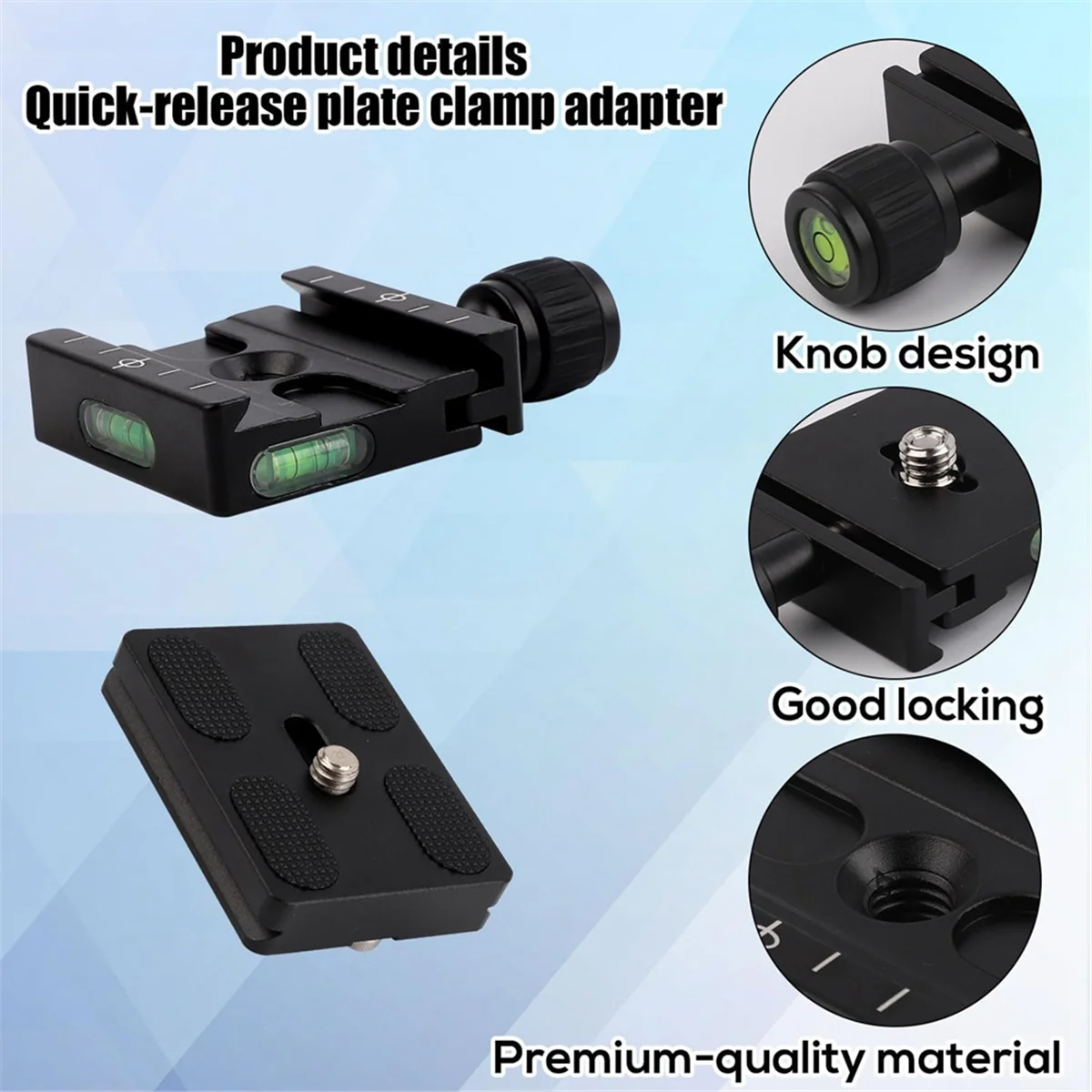 AA98 50mm Quick Release Plate Clamp Adapter for , Aluminum Alloy Camera Mount-Gear with 1/4inch Screw