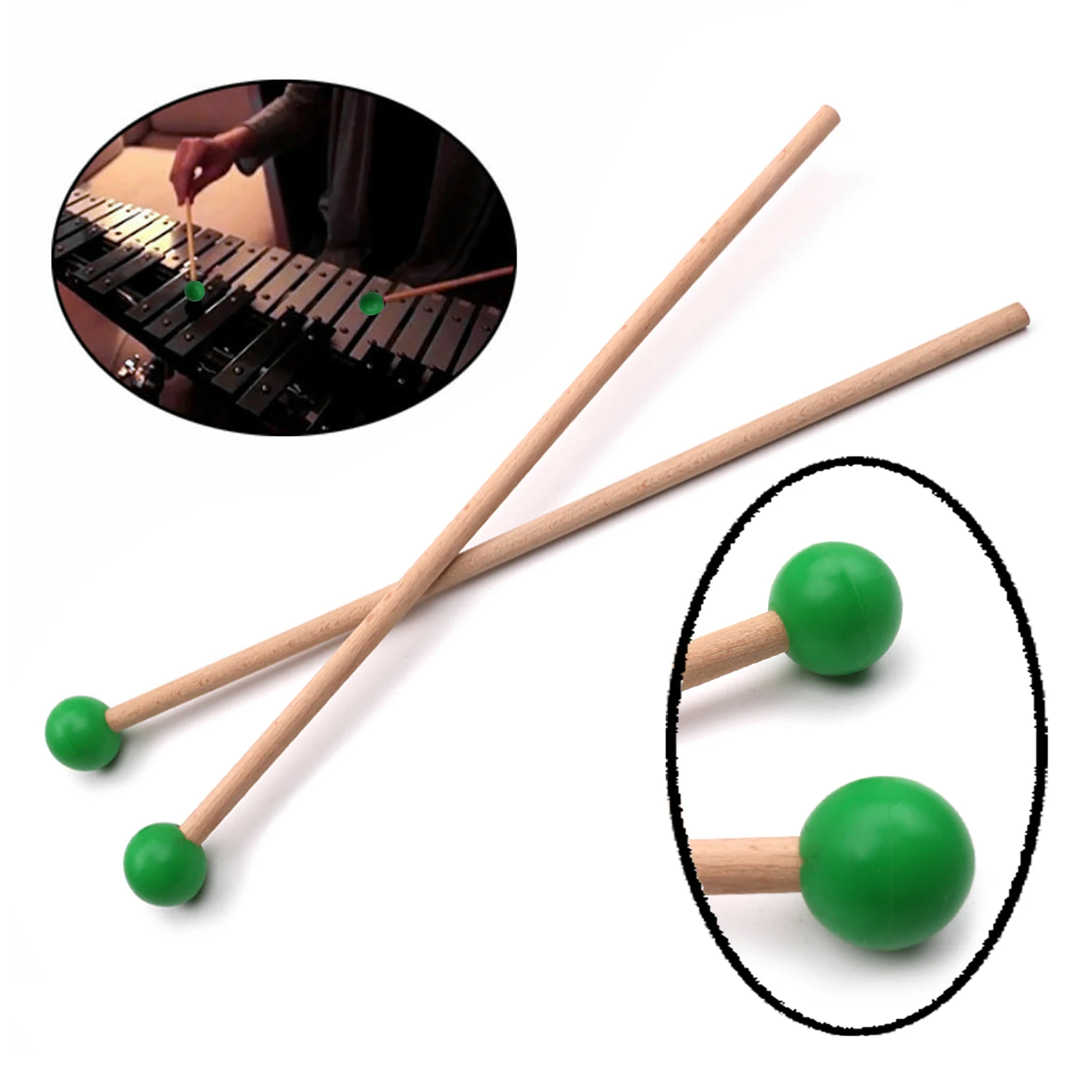 1 Pair Professional Xylophone Marimba Mallet Drumsticks Percussion Parts Length 365mm Percussion Marimba Mallet