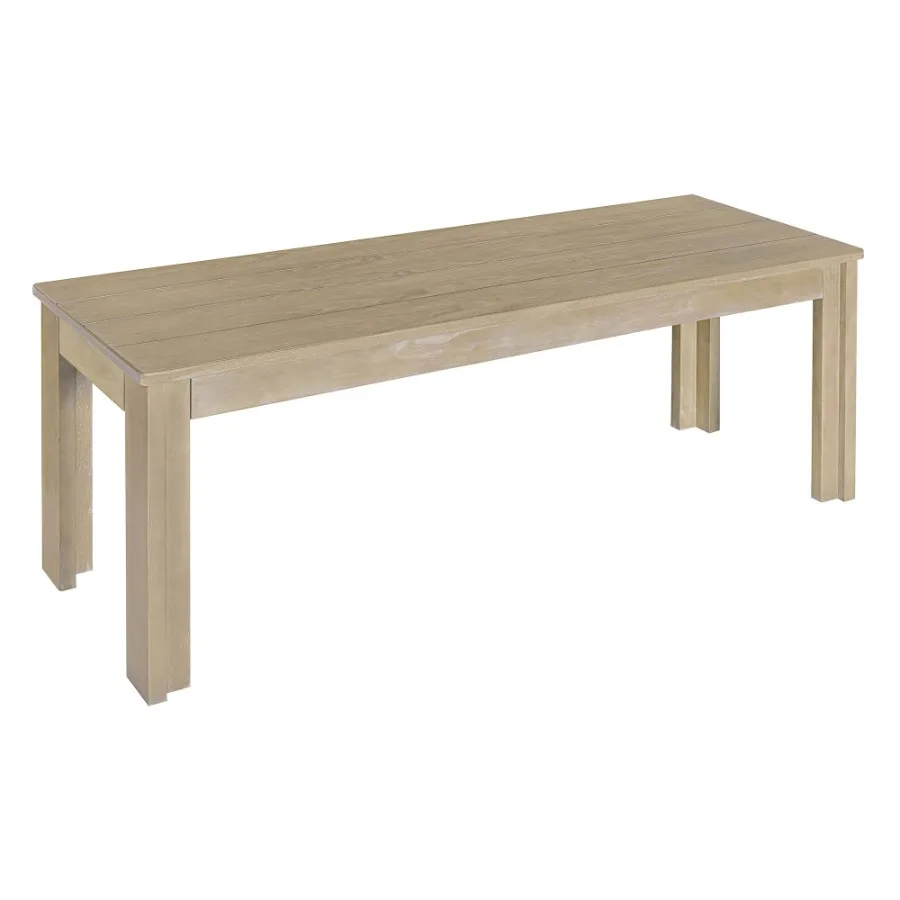 

TREXM 3Piece Retro Dining Set Rectangular Trestle Table and 2 Wooden Benches for 4 People for Dining Room and Kitchen Natural W