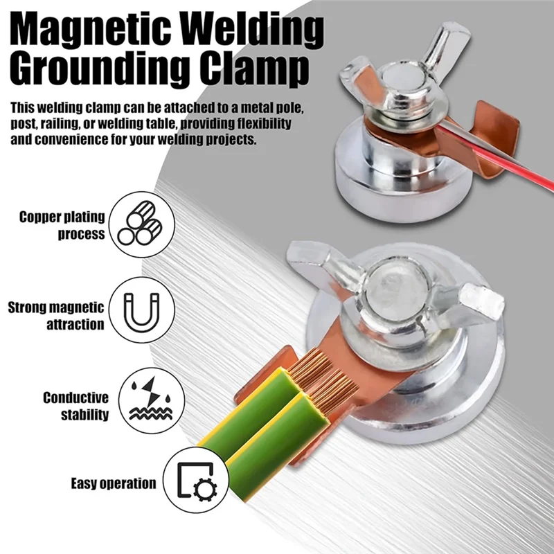 تتضمن بدائل طرفية معدنية AB46 مكونة من قطعتين مشبك تأريض مغناطيسي لحام يتميز بمغناطيس قوي