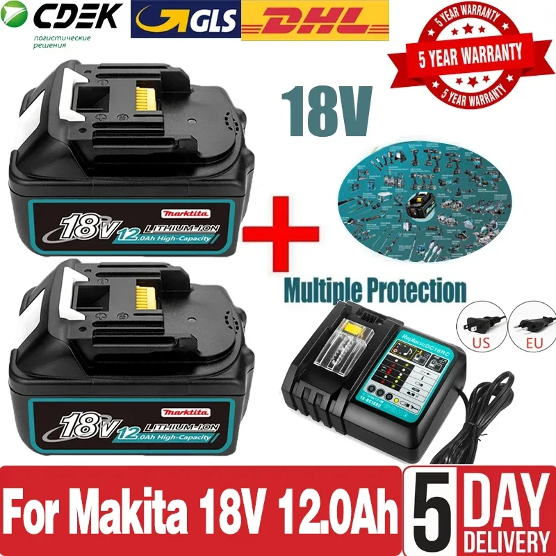 

Аккумуляторная батарея BL1850B для Makita, 18 в, 12000 мАч, DC18RC