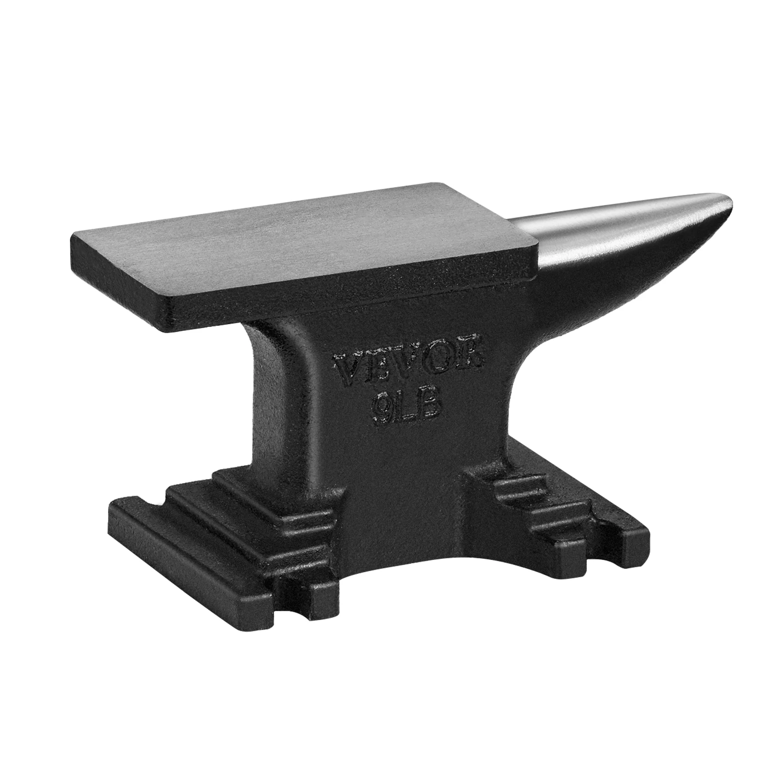 VEVOR Single Horn Anvil Cast Steel Anvil High Hardness Rugged Round Horn Anvil Blacksmith Compact Design and Stable Base