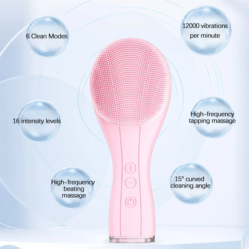 Nettoyant électrique pour le visage, cheveux doux et imperméables, Massage du visage en Silicone, brosse de nettoyage des pores en profondeur, masseur de vibrations de beauté