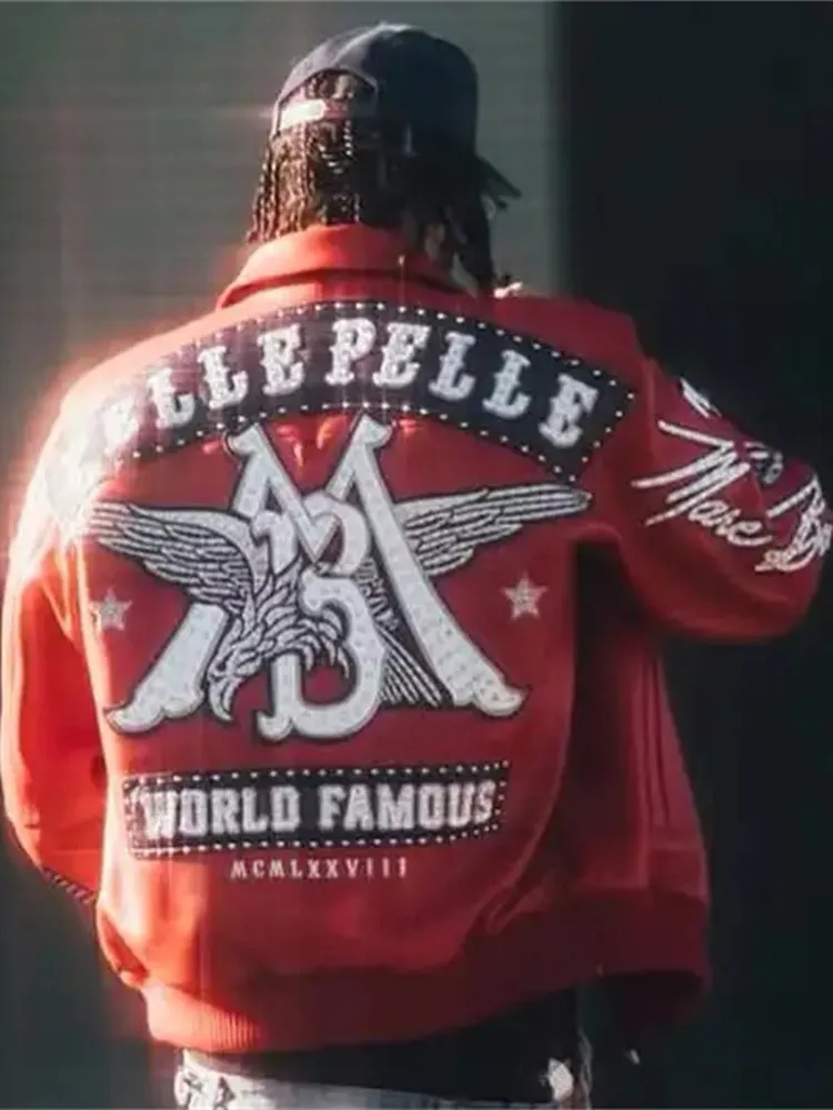 

Pelle Pelle Vintage Leather Jaet с тяжелой вышивкой Pilot Jaet Baseball orm ex Верхняя одежда Trendy Long Sve Zipper ...