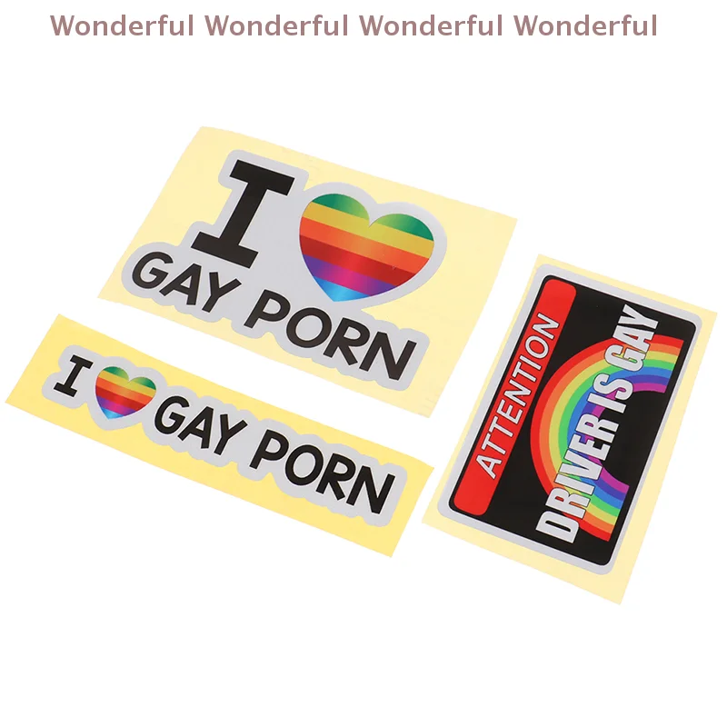 1Pc Funny LGBTQ+ Pride Personality Decal for Vehicle Laptop Ideal Gift Reflective 'I LOVE GAY PORN' Car Sticker