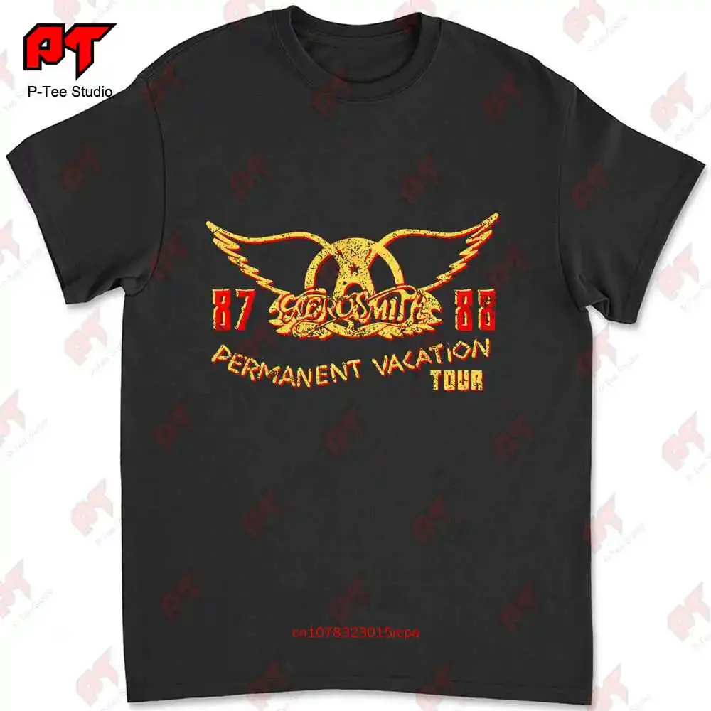 Aerosmith Permanent Vacation Tour '87 88 Men'S T Shirt Rock Concert Album JI0C