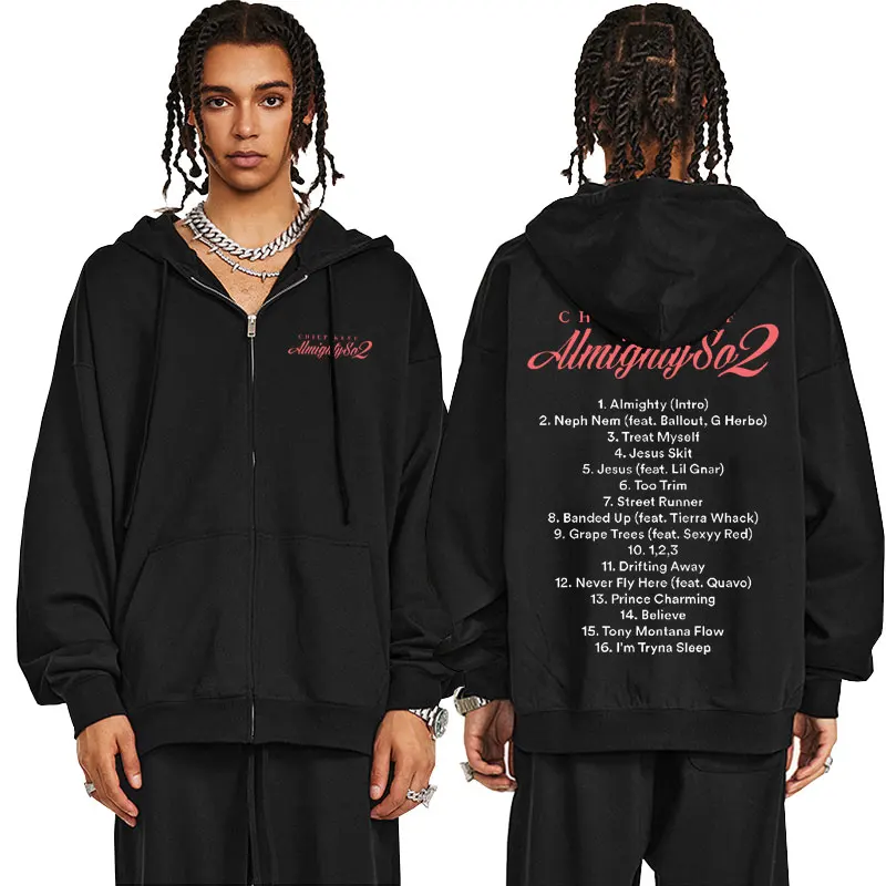 

Rapper Chief Keef Almighty So 2 Zipper Hoodie Autumn Winter Zip Up Jacket Men Women Hip Hop Oversized Fashion Zip Up Sweatshirt