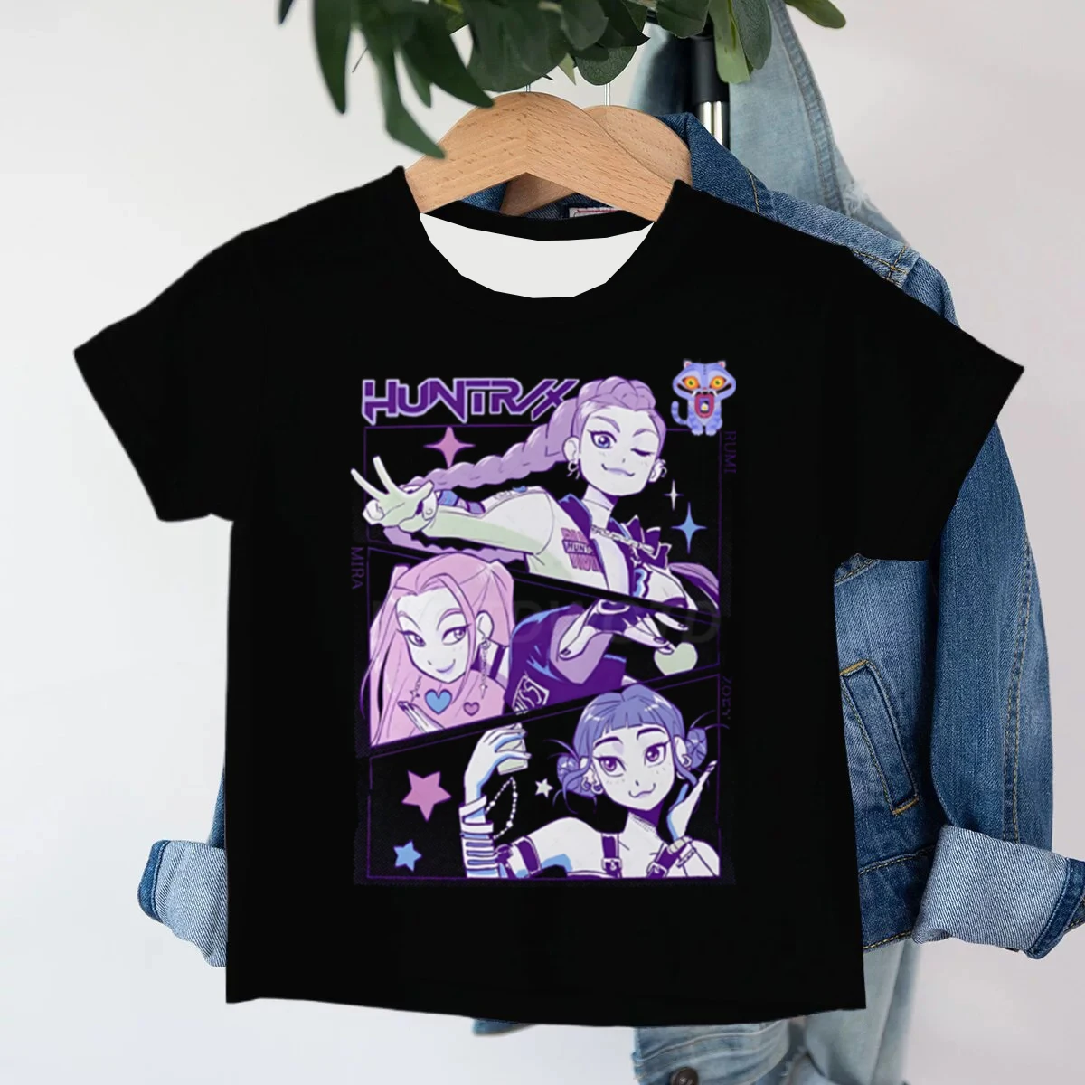 

2025 New KPOP Demon Hunters Cartoon Print Kids 3D Mesh T-shirts Summer Short Sleeve Tees Boys and Girls Clothes Casual Tops ﻿