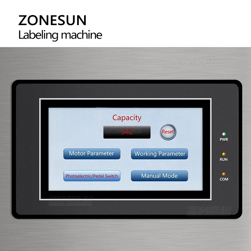 ZONESUN Tabletop Box & Flat Surface Top Labeling Machine Adhesive Sticker Applicator Square Bottle Container Packaging ZS-TB180