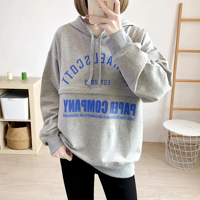 New Womens Maternity Nursing Hoodie Sweatshirt Hoodies Long Sleeve Breastfeeding Pregnancy Top Maternity Sweatshirt Nursing Top