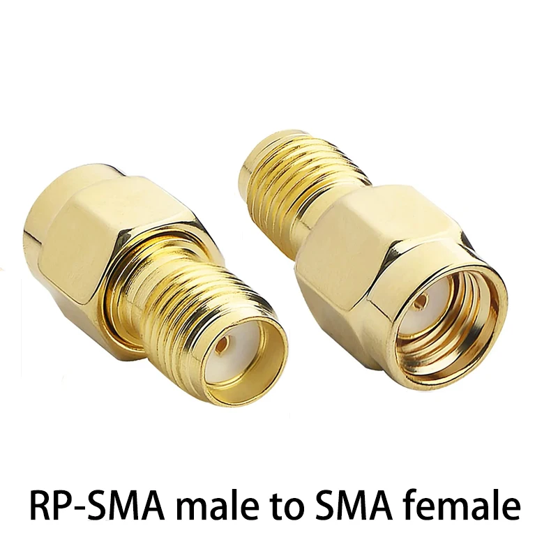 1PC SMA auf RP SMA Adapter RF Koaxial Stecker SMA Stecker auf RP-SMA Buchse Konverter Vergoldet Kupfer messing – Detail 6