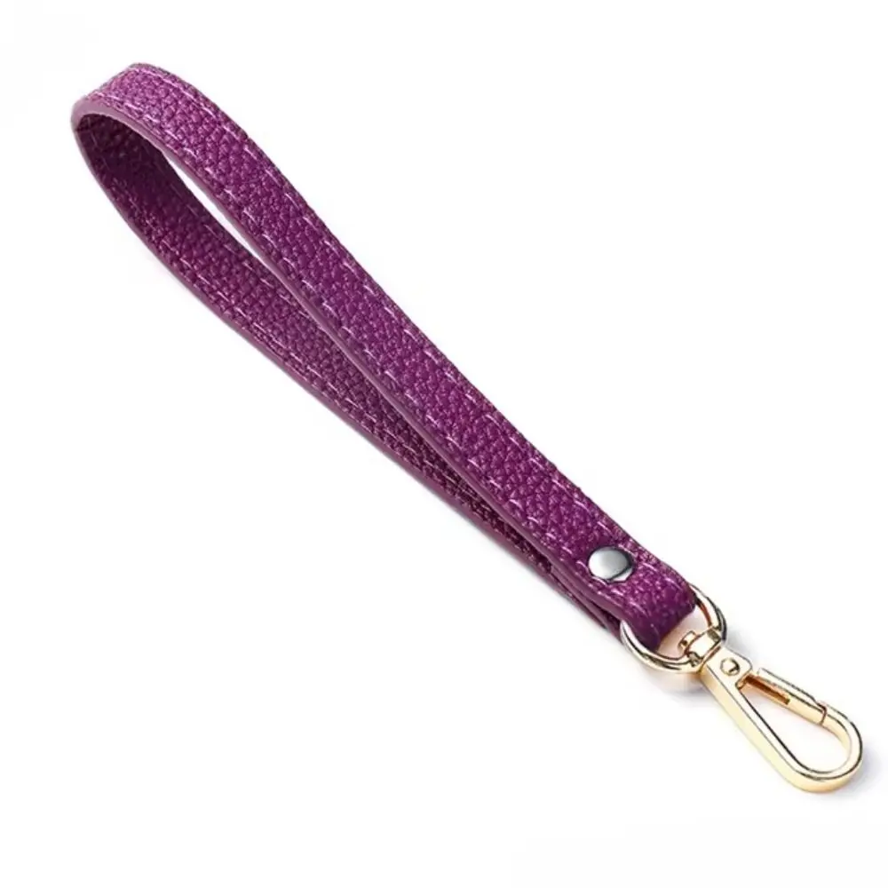 Semplice cinturino da polso per borsa in pelle PU di ricambio, manico per borsa in tinta unita, cinturino per pochette morbido da donna