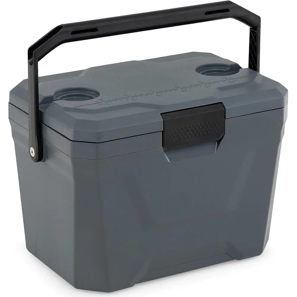 

Portable Insulated Cooler, Hard Shell with Cup Holders, Bottle Opener, Drain Plug, 3-Day Ice, Ideal for Outdoors, Camping, Beach