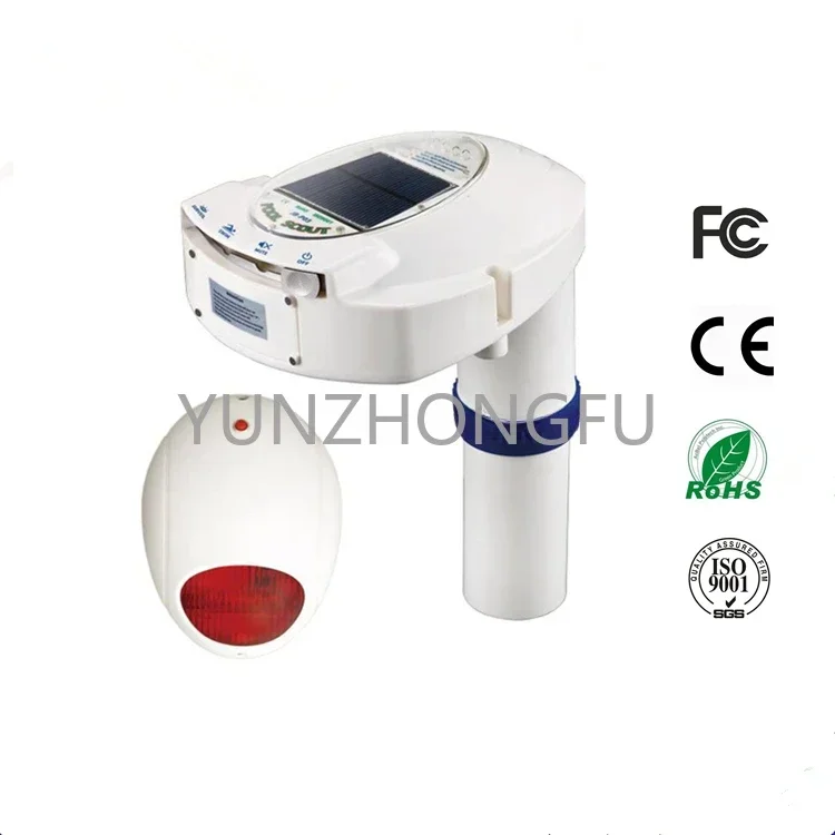 Swimming Pool Safety Alarm with Adjustable Sensor Tube and Solar Battery Power