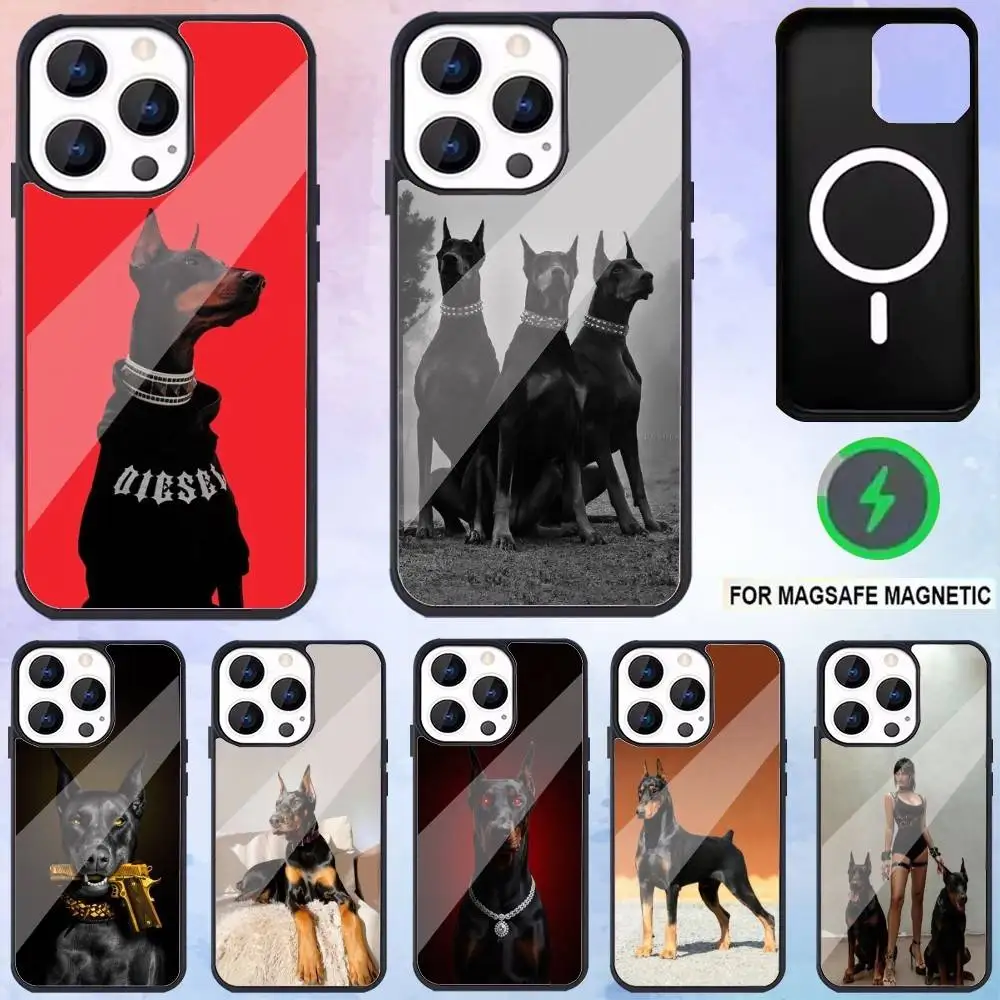 

Doberman dog Phone Case For iPhone17,16,15,14,13,12,11 Plus,Pro Max Magnetic Magsafe Wireless Charging