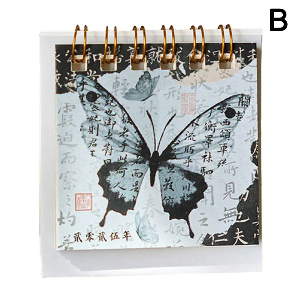 Chinese Retro Mini Desk Calendar, Small Desktop Calendar para Home Office Material Escolar, To Do List Advent, 2022, E5n2