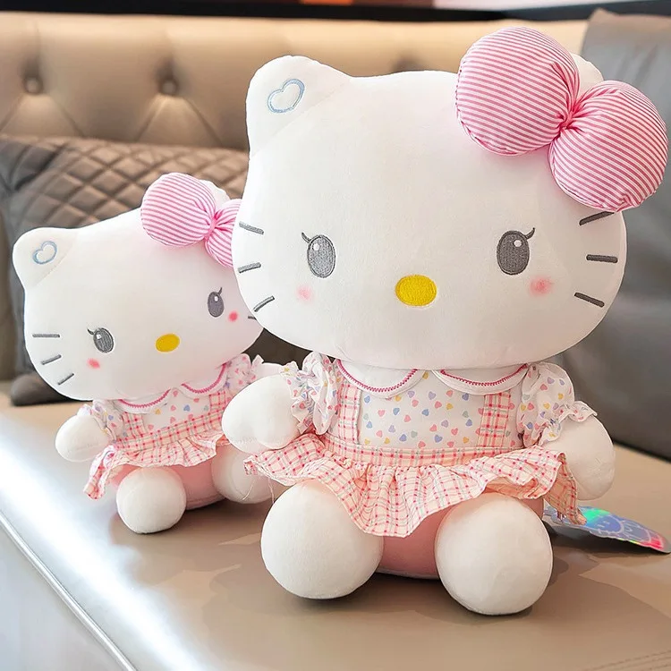 New Catone Sanrio Cute HelloKitty Doll Pink Student HelloKitty Doll Plush Toy Birthday Gift Accessories Summer Cushion