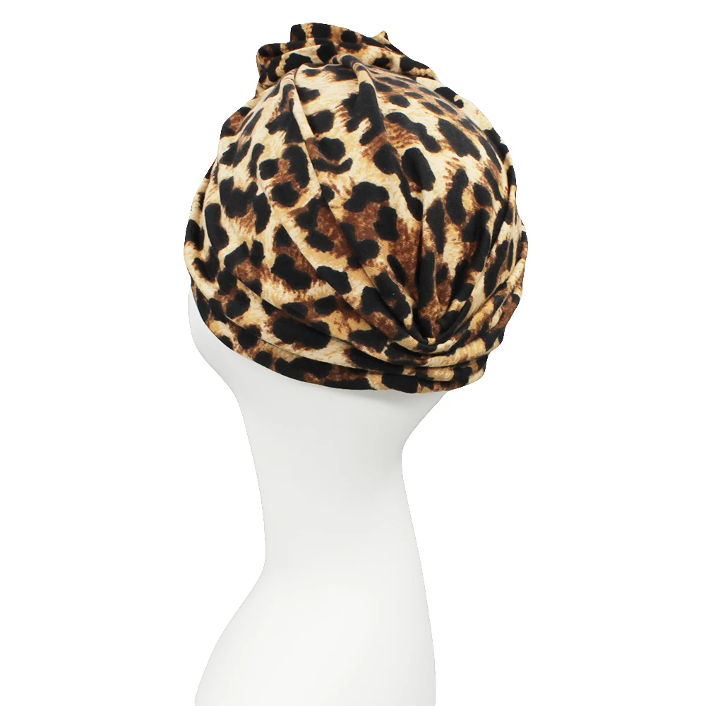 Chemo Leopard Design Women Bandanas Girl Skullies Beanie Turban Head Wrap For Hair Loss Cap Headwear Lady Rural Female HAT231