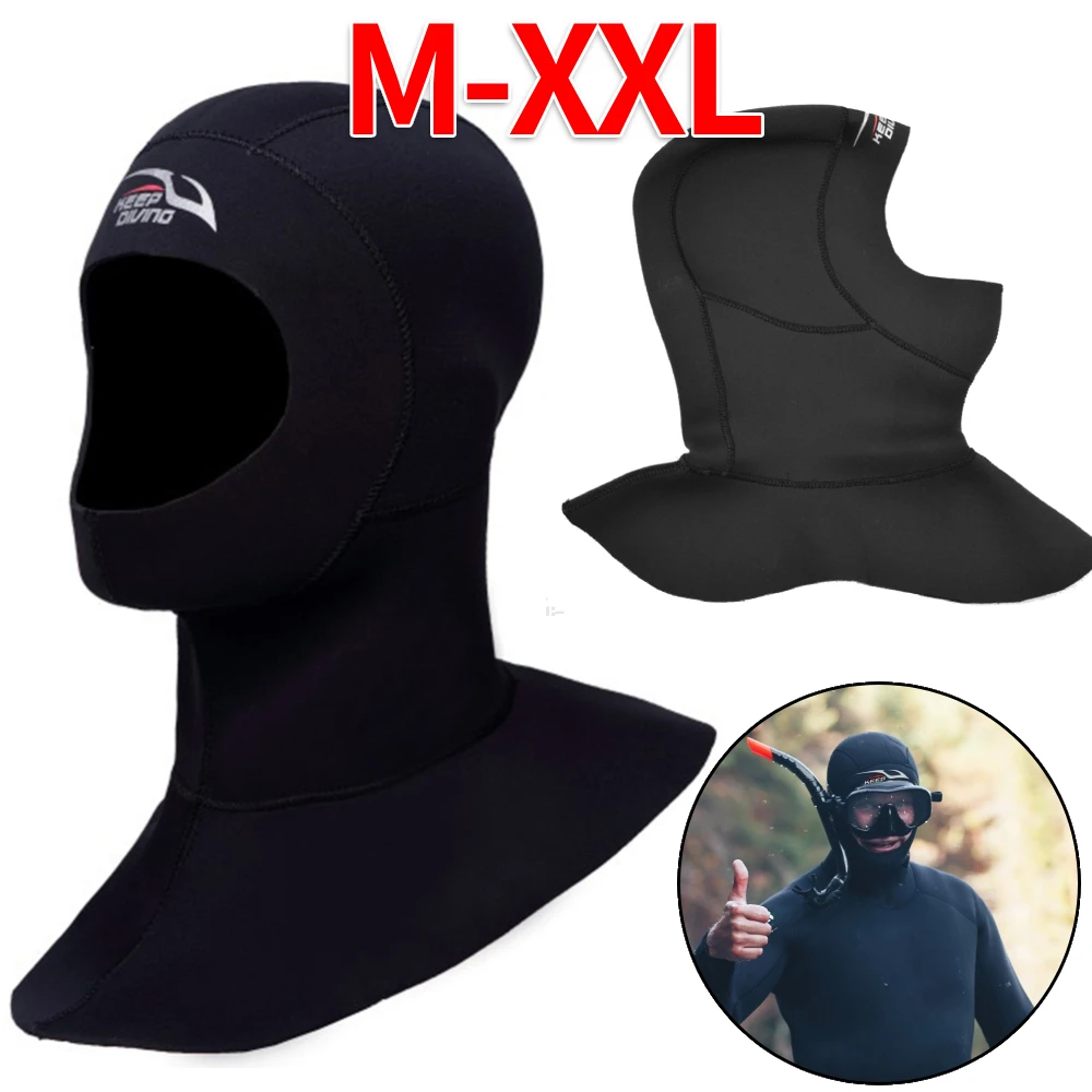 Keep Diving Hood Cap Winter Swimming Warm Head Ear Protect Surf Snorkeling Hat Hood Neck Cover Winter Swim Warm Wetsuit Protect