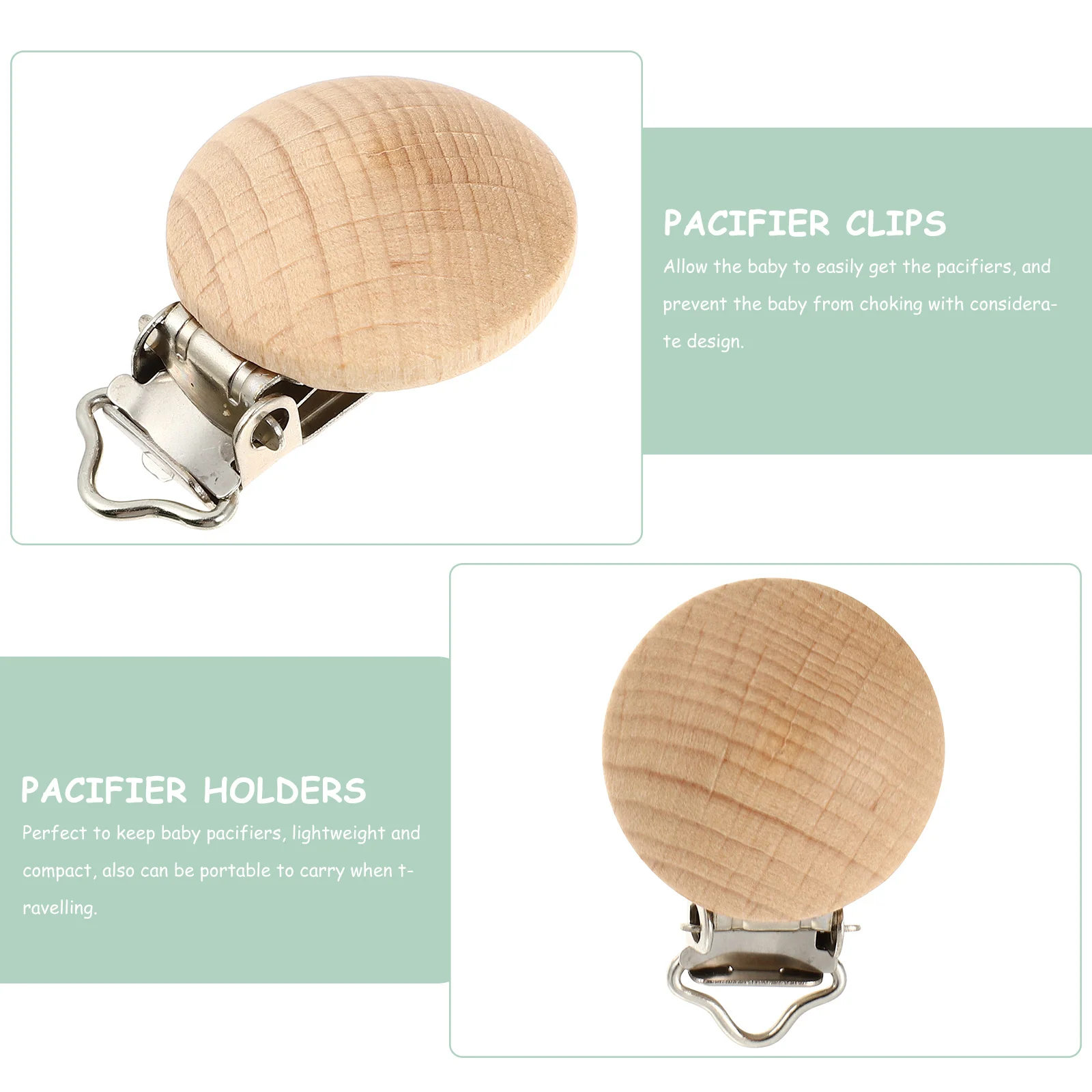 10 個おしゃぶりラウンドおしゃぶりクリップクリップ 30 ミリメートルラウンドナチュラルおしゃぶりホルダーベビーキッズベビーカーカーシートアタッチメント用