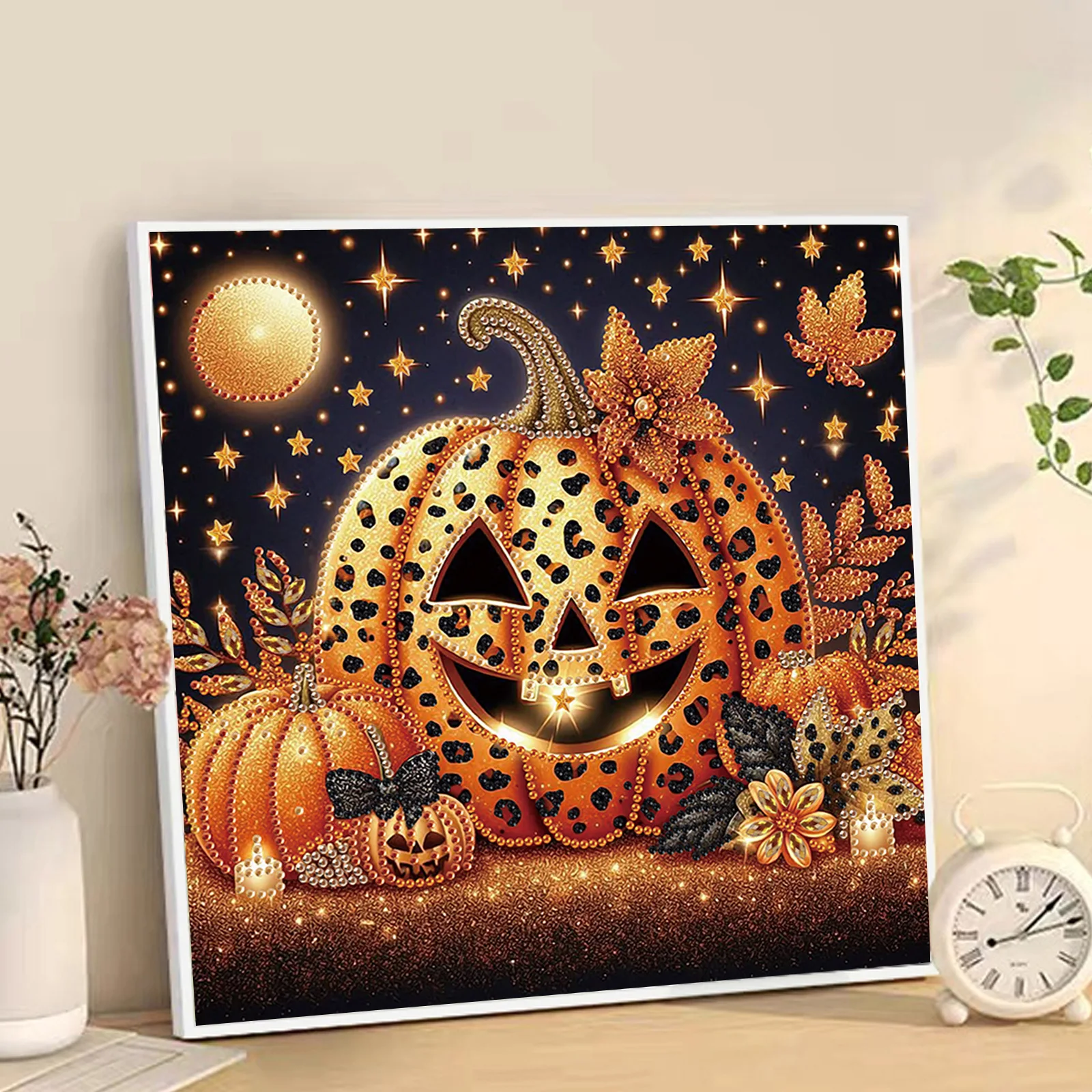 طقم رسم فني ماسي للمبتدئين البالغين، موضوع الهالوين شكل خاص كريستال الماس لتزيين جدران المنزل هدية مصنوعة يدويًا #6