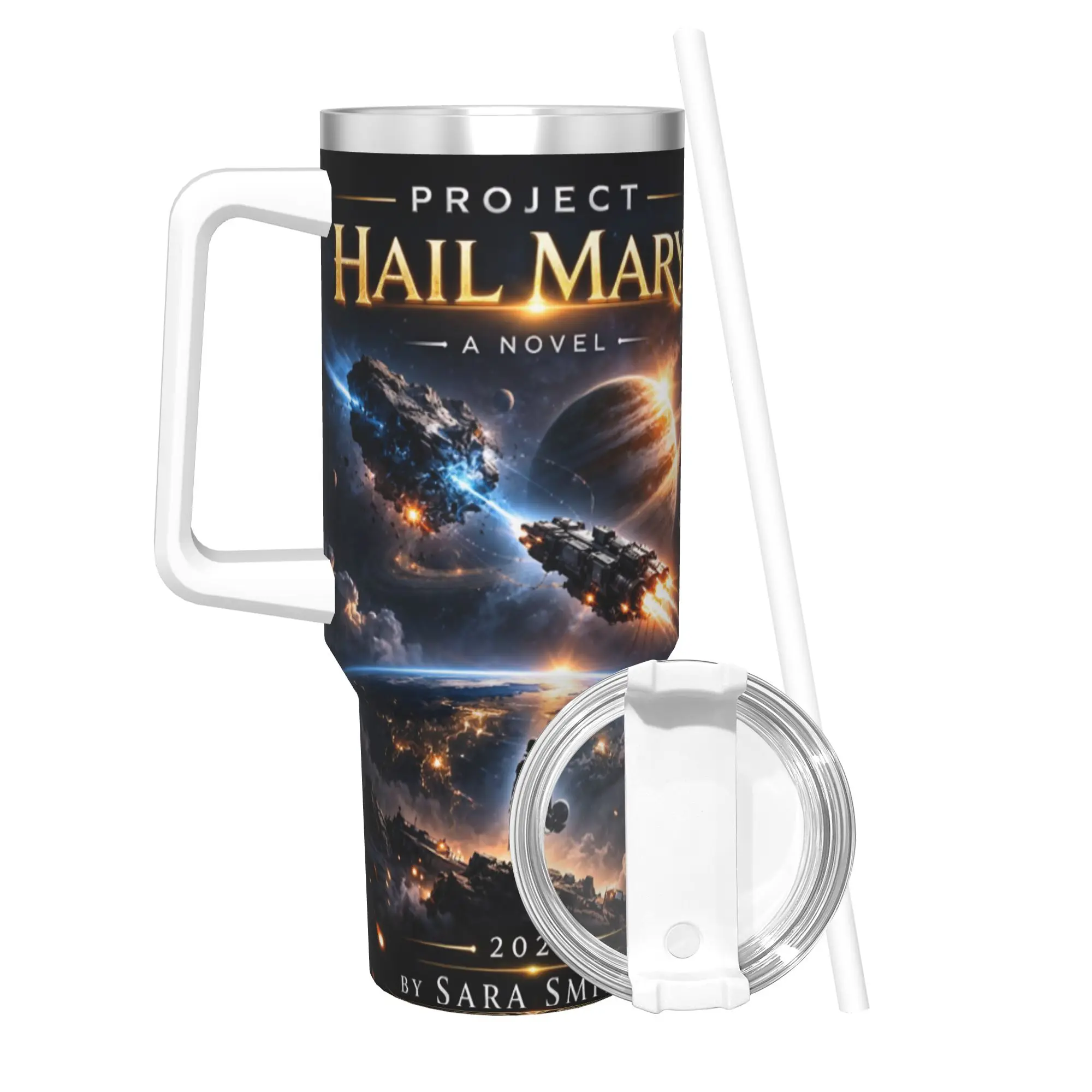 Project Hail Mary Movie 2026 Tumbler Vacuum Insulated  Thermal Cup with Lid Straw School Mugs Hot Cold Drink 40oz
