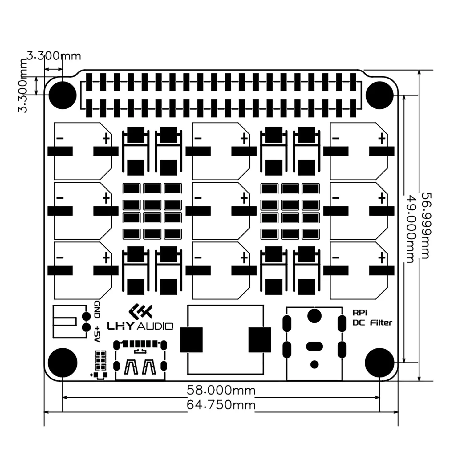 Raspberry Pi Pi4/5 Dedicated DC Power Filter Purifier Board HiFi Amplifier Audio Noise Reduction Upgrade Expansion Module Board
