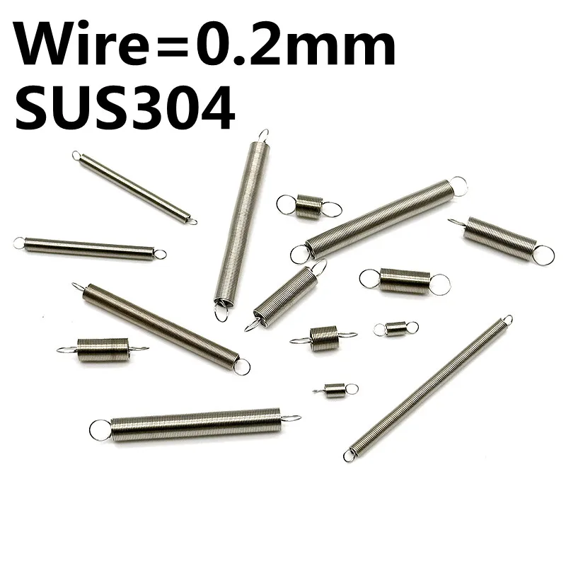 10PCS  Wire diameter 0.2mm Stainless Steel  Spring Mini DIY Mechanical Samll  Tension Spring