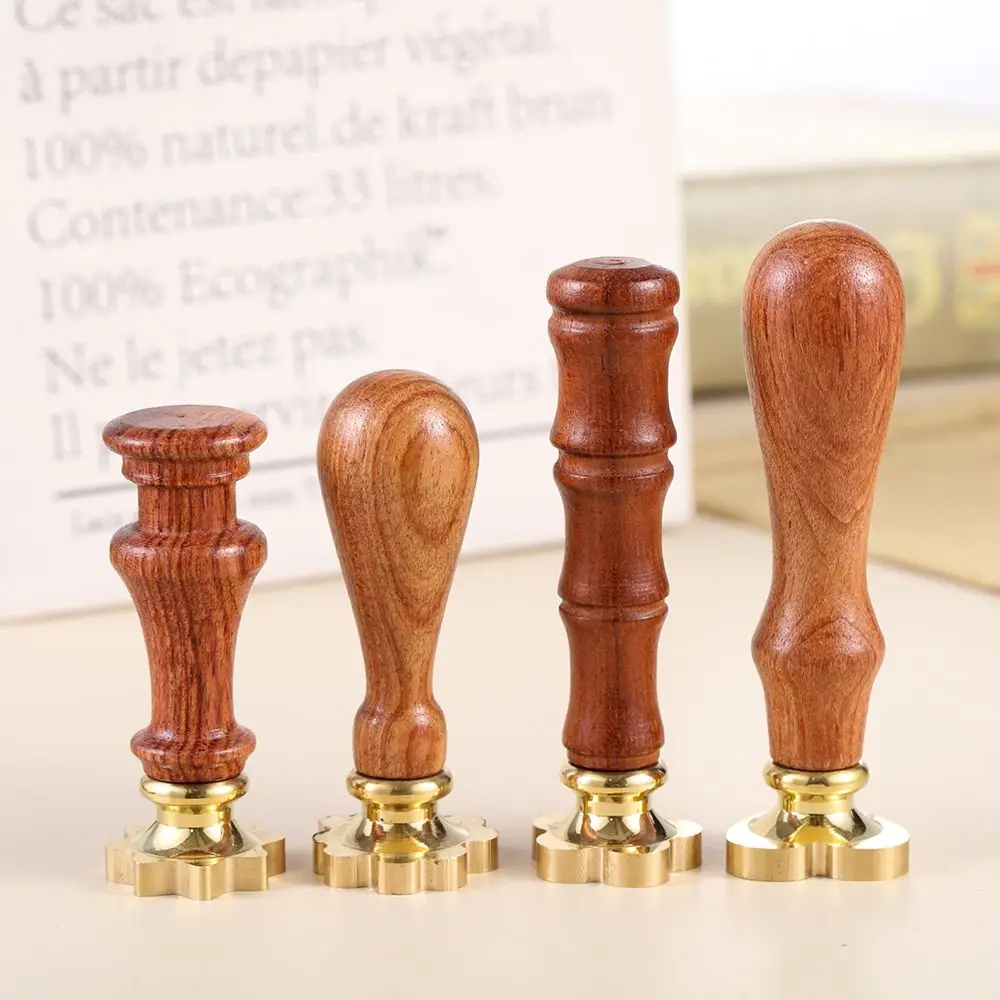 1Pc Wood Handle Wax Seal Stamp Accessories Portable Mini Diy Seal Tool Retro Wood Color Just Handles Post Gifts Decorative