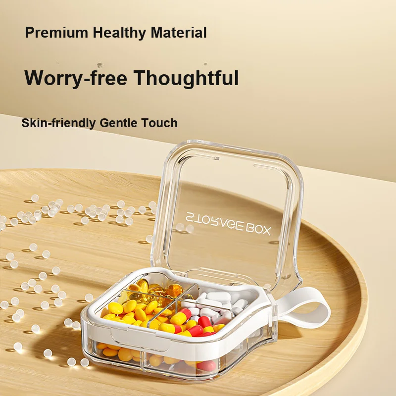 Pill Box Portable Sealed Moisture-proof 7-Day Organizer for Carrying and Storing Medication Week Long